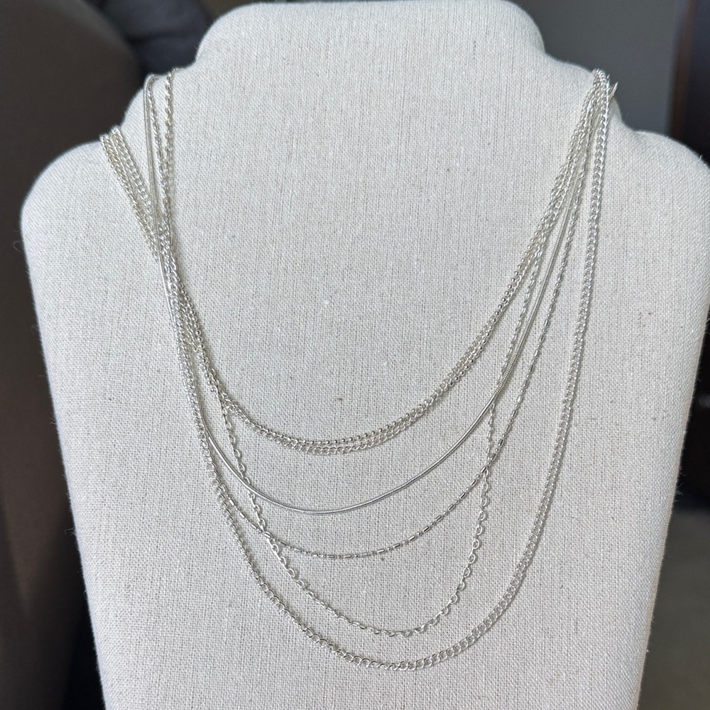Express Multi-Layer Silver Tone Women's Necklace